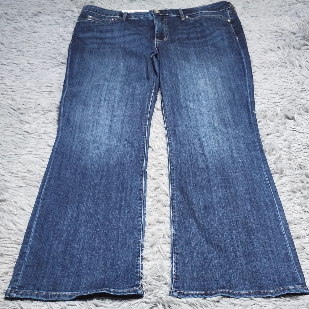 New Seven7 Jeans Slim Bootcut Jeans Womens Size 16 Canyon Blue Denim High Rise